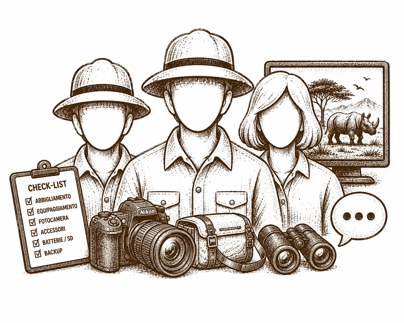Four photographers with cameras in a safari vehicle in Tanzania during a photographic safari