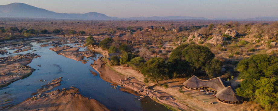Ruaha River Lodge beside the Great Ruaha River in Ruaha National Park