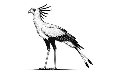 Secretary bird in Ndutu during a photographic safari in Tanzania