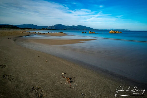 Winter on the beach in southern Sardinia calm and relaxing with no crowd