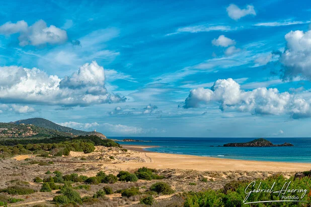 Winter on the beach in southern Sardinia calm and relaxing with no crowd