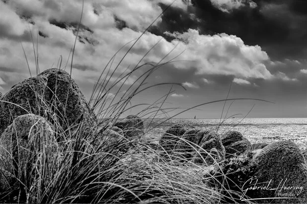 Southern Sardinia beaches in winter taken in Black and White