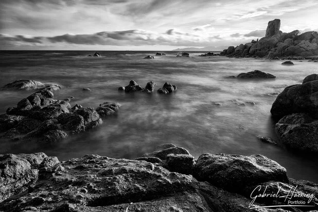 Southern Sardinia beaches in winter taken in Black and White