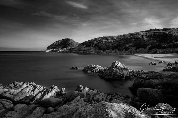 Southern Sardinia beaches in winter taken in Black and White