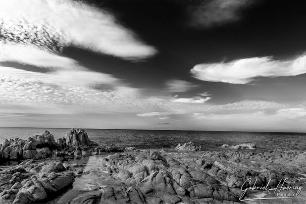 Southern Sardinia beaches in winter taken in Black and White