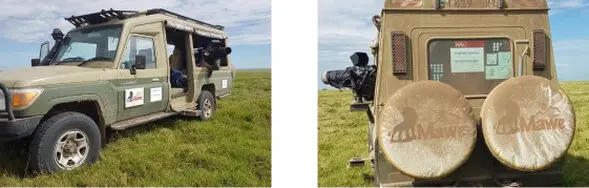 Safari vehicle equipment for a photographer-led safari in Tanzania